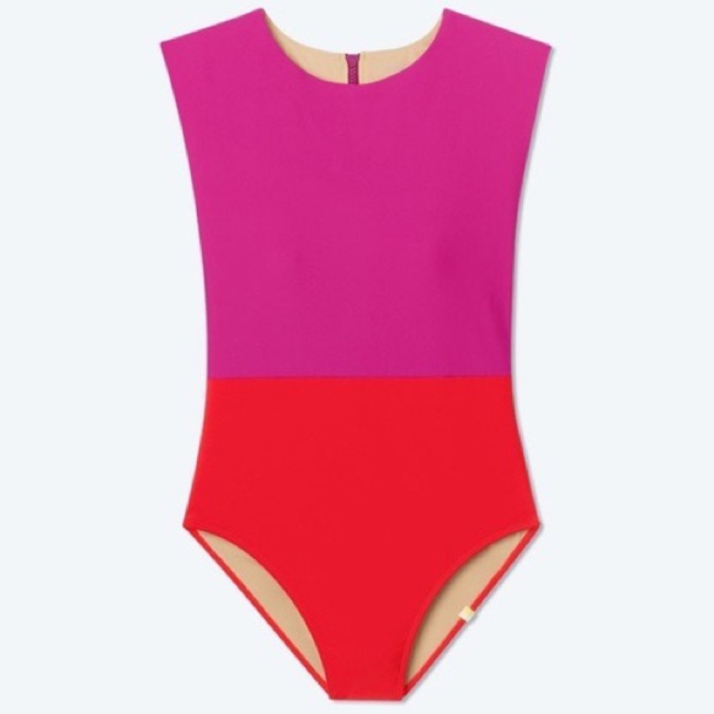 Summersalt One Piece Swimsuit ‘The Surf’ Lava & Hibiscus Size 8